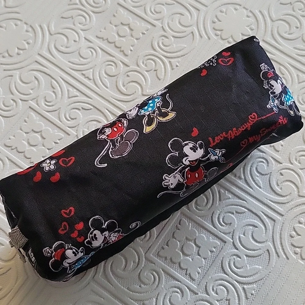 Disney Store × Lesportsac Mickey & Minnie Mouse Makeup Pouch Bag Hearts Love